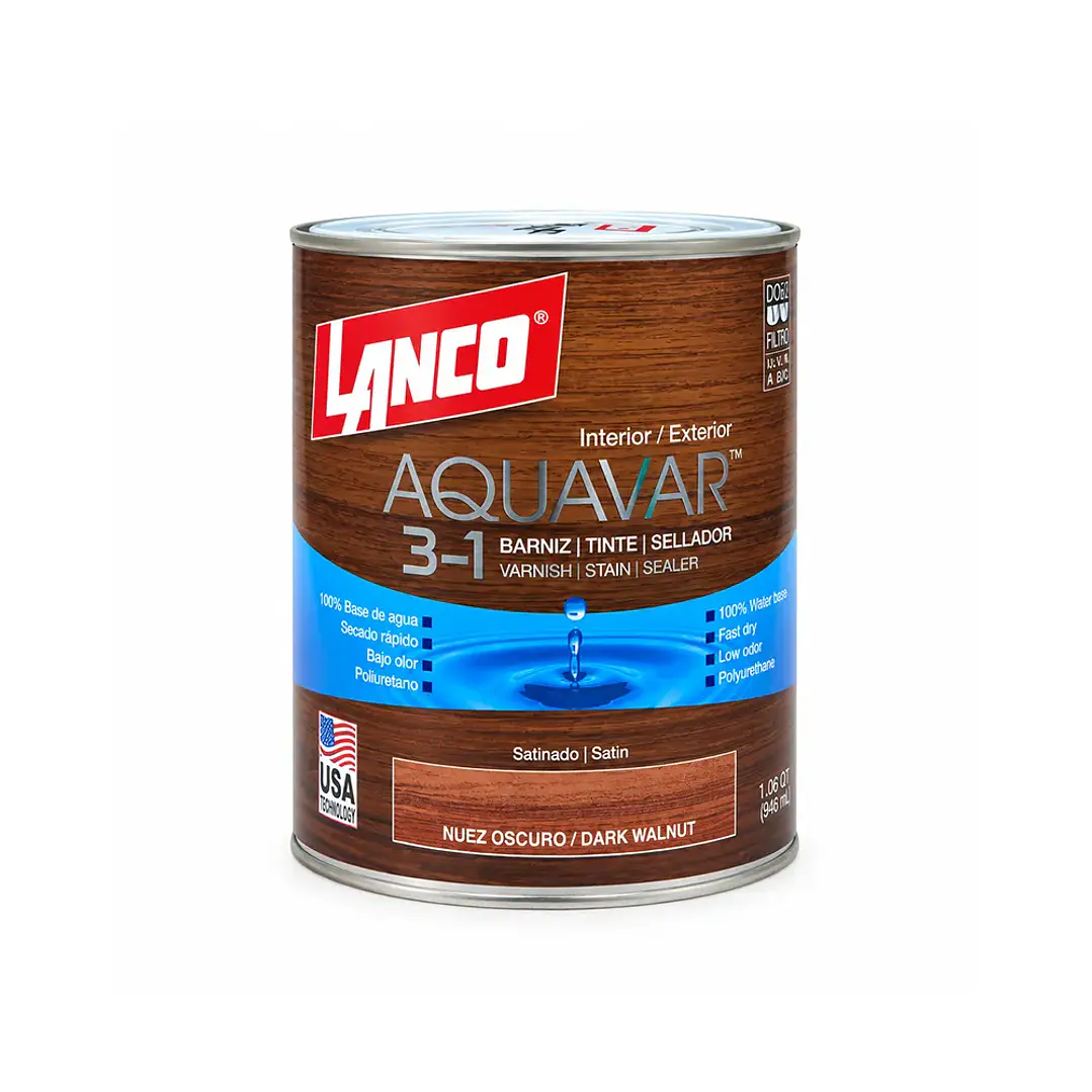 Aquavar 3 en 1 Nuez Oscuro Lanco - 1/4 Galón 1