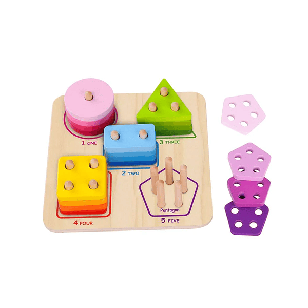 Bloque de encaje figuras geométricas - Tooky Toy