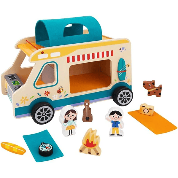 Auto de Camping Juguete de Madera 13 Piezas Tooky Toy