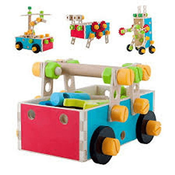 Mecano de Madera con Herramientas Acooltoy juguetes de madera