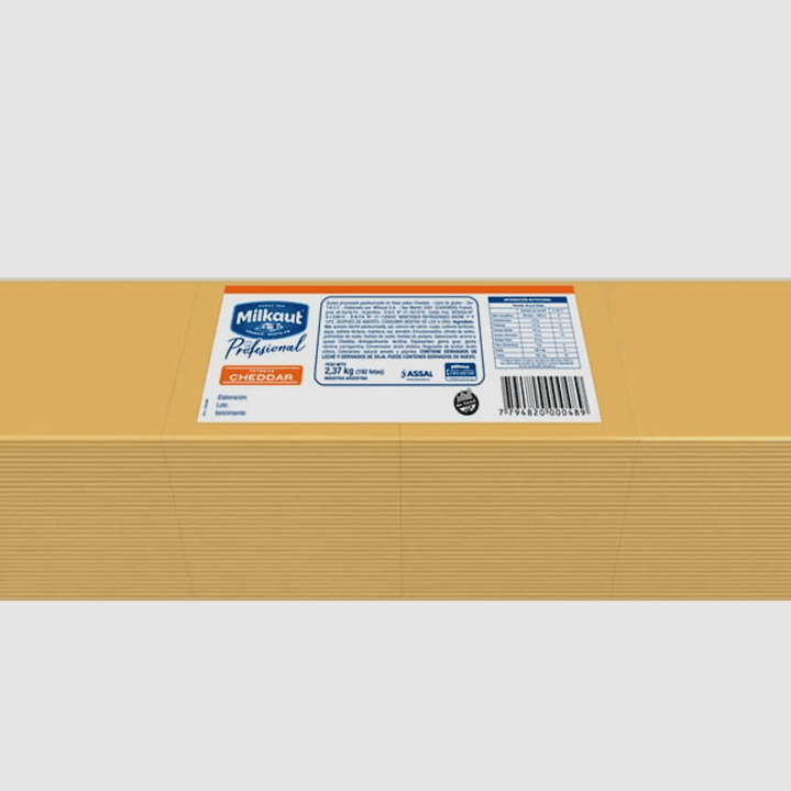 QUESO CHEDDAR LAMINADO MILKAUT, (precio x Kilo) 1