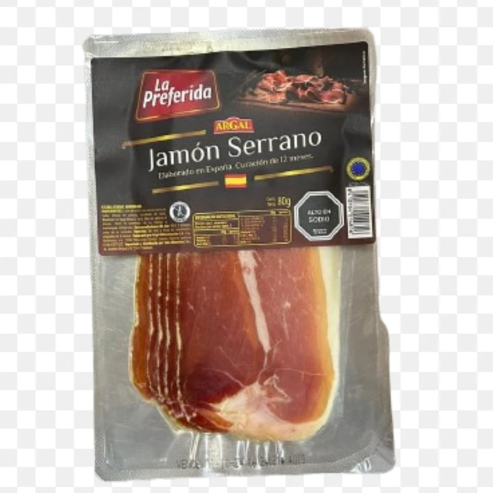 JAMON SERRANO ESPAÑOL LA PREFERIDA 80 GRS 1