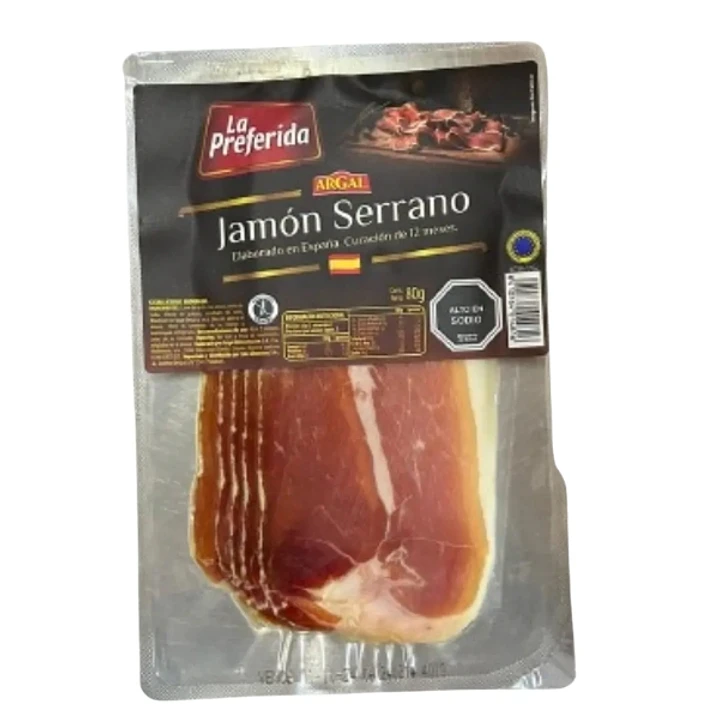 JAMON SERRANO ESPAÑOL LA PREFERIDA 80 GRS 1