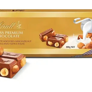 LINDT, CHOCOLATE DE LECHE CON AVELLANAS 300 GRS