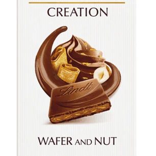LINDT, CHOCOLATE CREATION WAFER AND NUTS, 150 GRS