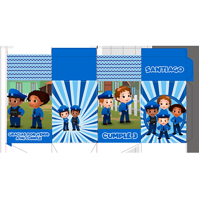 Cake topper Chuchu tv Policia y 15 milk box 