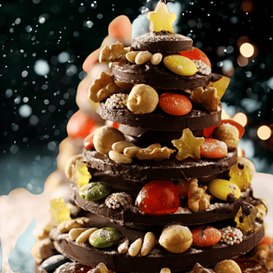 Árboles navideños de chocolate