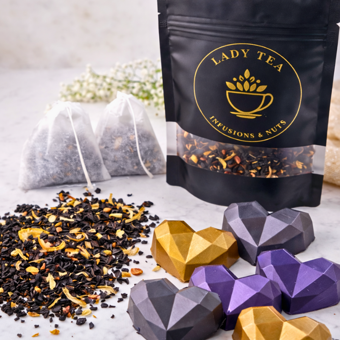 Pack Té Elección + Bombones de Chocolate 6