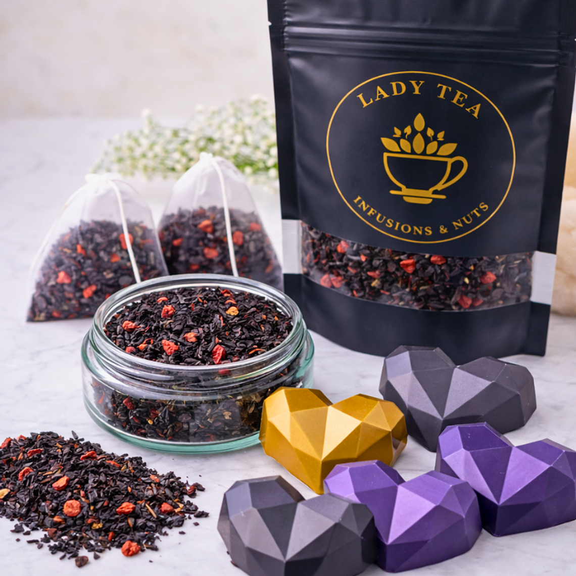 Pack Té Elección + Bombones de Chocolate 8