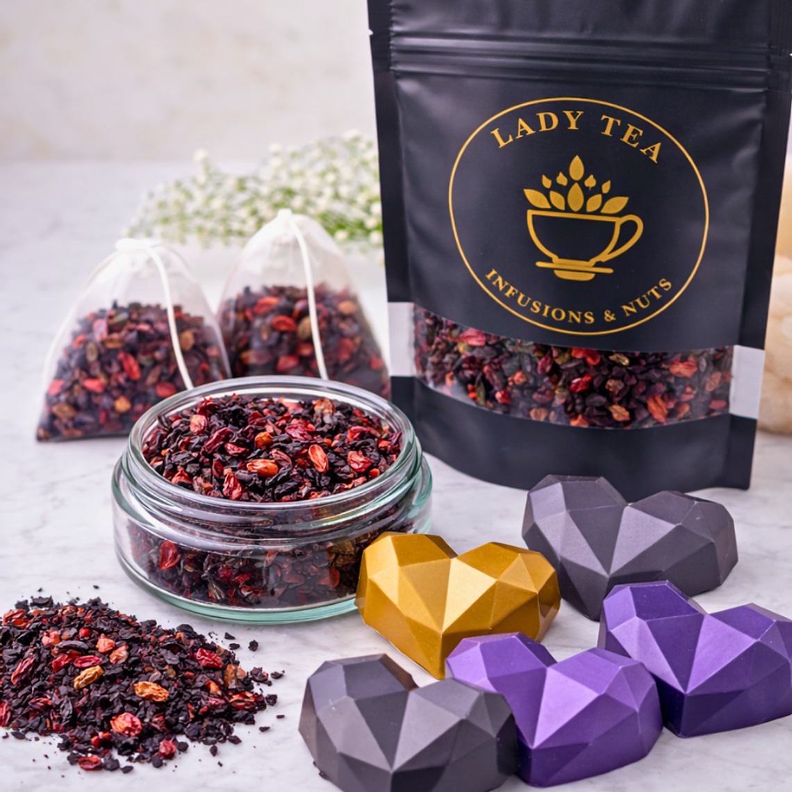 Pack Té Elección + Bombones de Chocolate 9