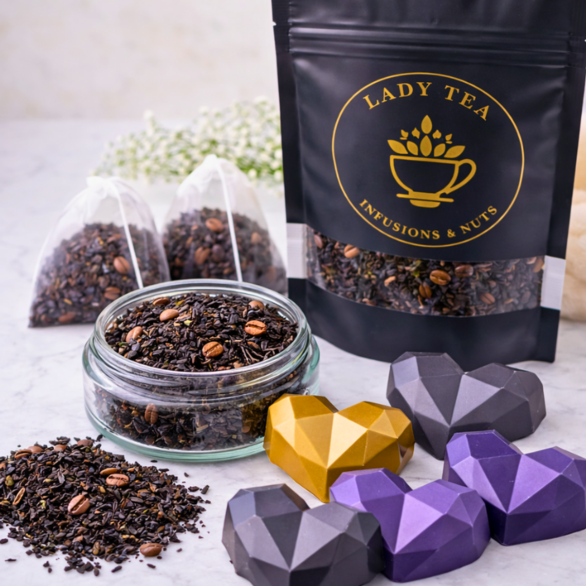 Pack Té Elección + Bombones de Chocolate 14