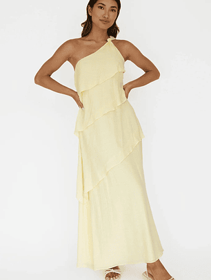 Delwyn One-Shoulder Maxi Dress Yellow