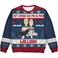 1st Xmas As Mr & Mrs Cartoon Couple - Personalized Unisex Ugly Sweater - Miniatura 1
