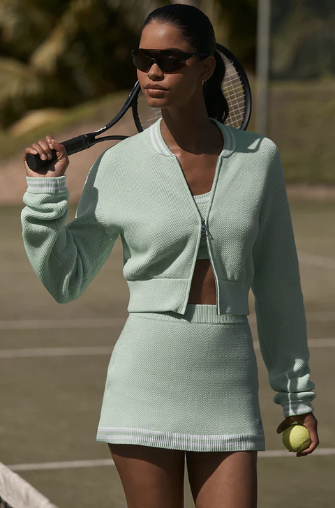 Tennis Club Sweater Knit Full Zip Jacket