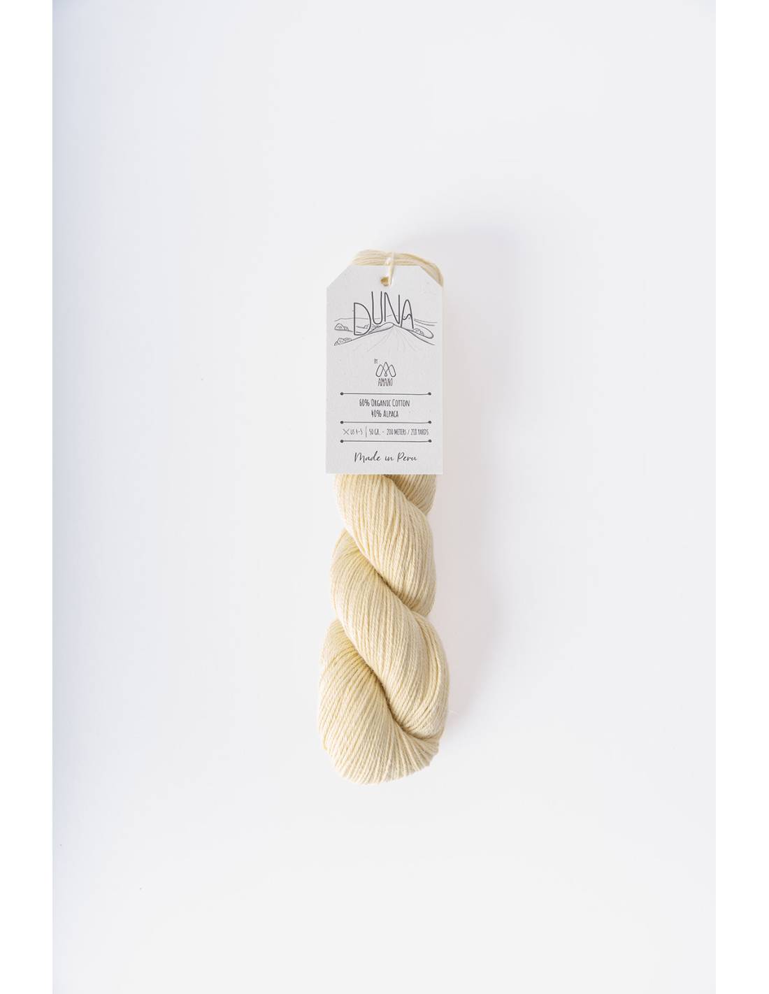 DUNA Amano | Hilo Algodón Orgánico y Alpaca para Tejer | Madeja 50g 18