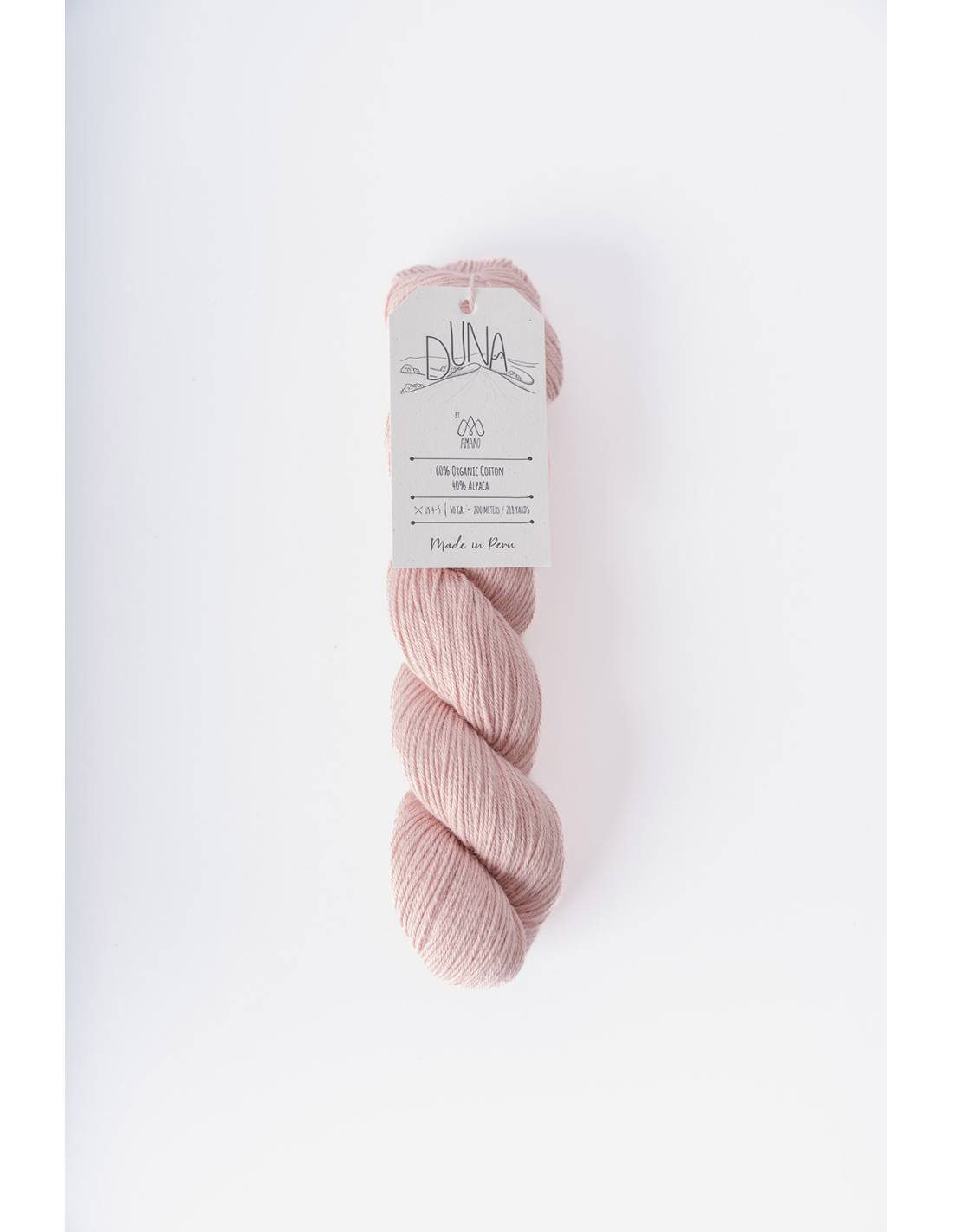 DUNA Amano | Hilo Algodón Orgánico y Alpaca para Tejer | Madeja 50g 20