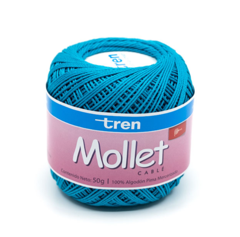 MOLLET Tren | Hilo 100% Algodón Pima para Tejido y Frivolité | Ovillo 50g 1