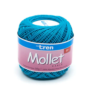 MOLLET Tren | Hilo 100% Algodón Pima para Tejido y Frivolité | Ovillo 50g