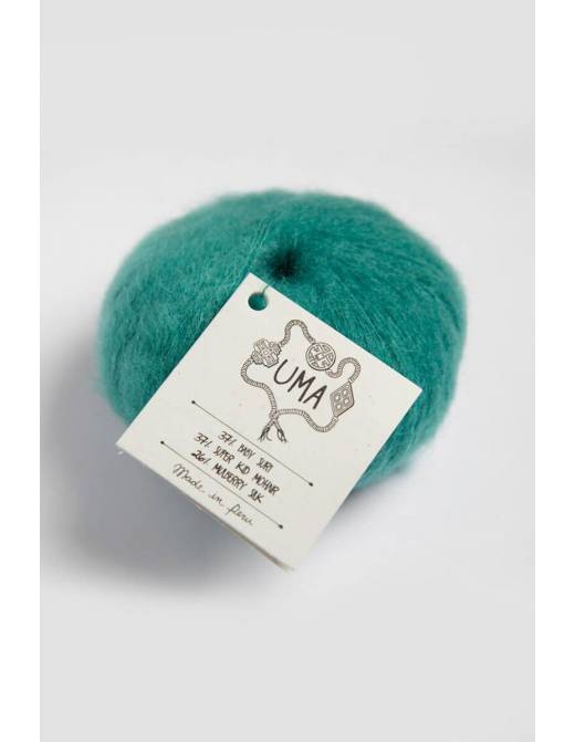 UMA Amano | Lana Baby Alpaca Suri, Mohair y Seda para Tejer | Ovillo 25g 5