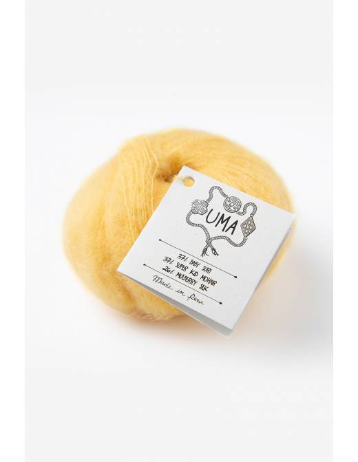 UMA Amano | Lana Baby Alpaca Suri, Mohair y Seda para Tejer | Ovillo 25g 15