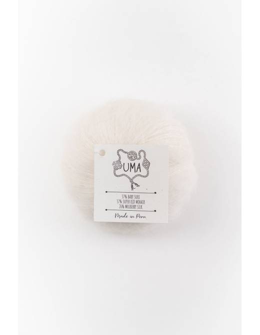 UMA Amano | Lana Baby Alpaca Suri, Mohair y Seda para Tejer | Ovillo 25g 20