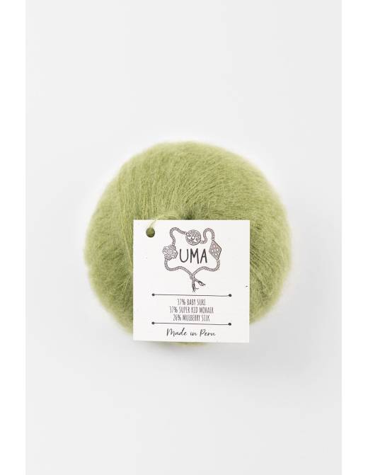 UMA Amano | Lana Baby Alpaca Suri, Mohair y Seda para Tejer | Ovillo 25g 22