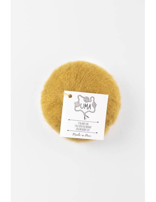 UMA Amano | Lana Baby Alpaca Suri, Mohair y Seda para Tejer | Ovillo 25g 24