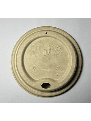 Tapas para Vasos Compostables de 12 Oz