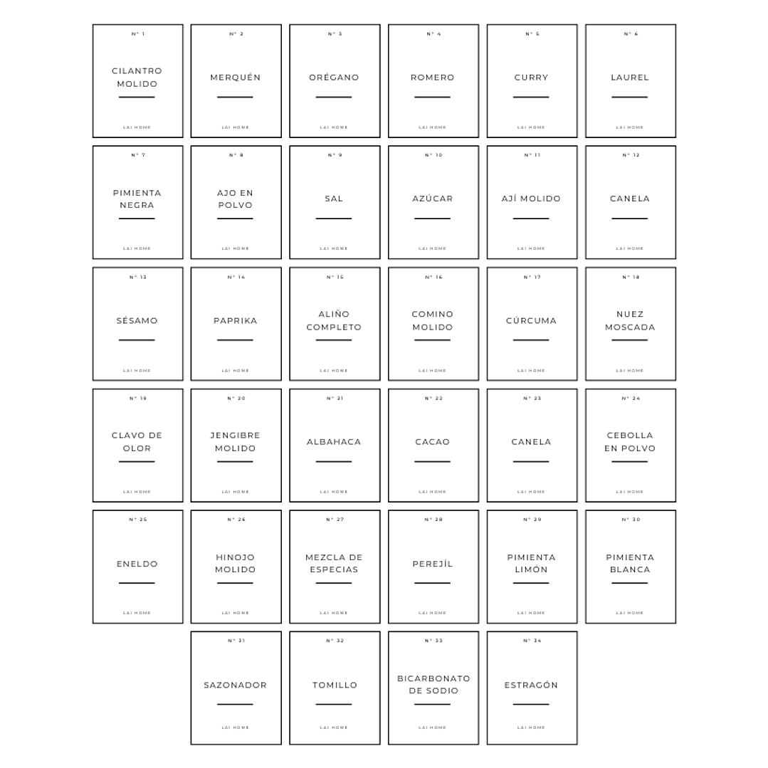 Pack 34 Etiquetas Condimentos Impermeables 1