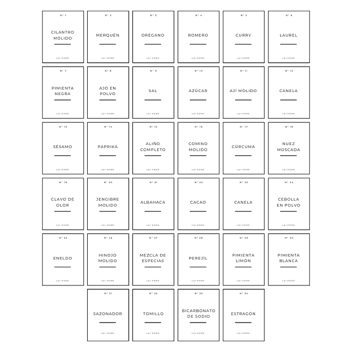 Pack 34 Etiquetas Condimentos Impermeables 1