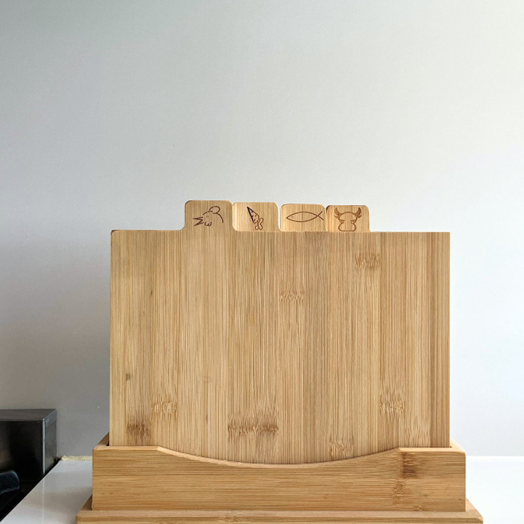 Set  4 Tablas Bambú  1