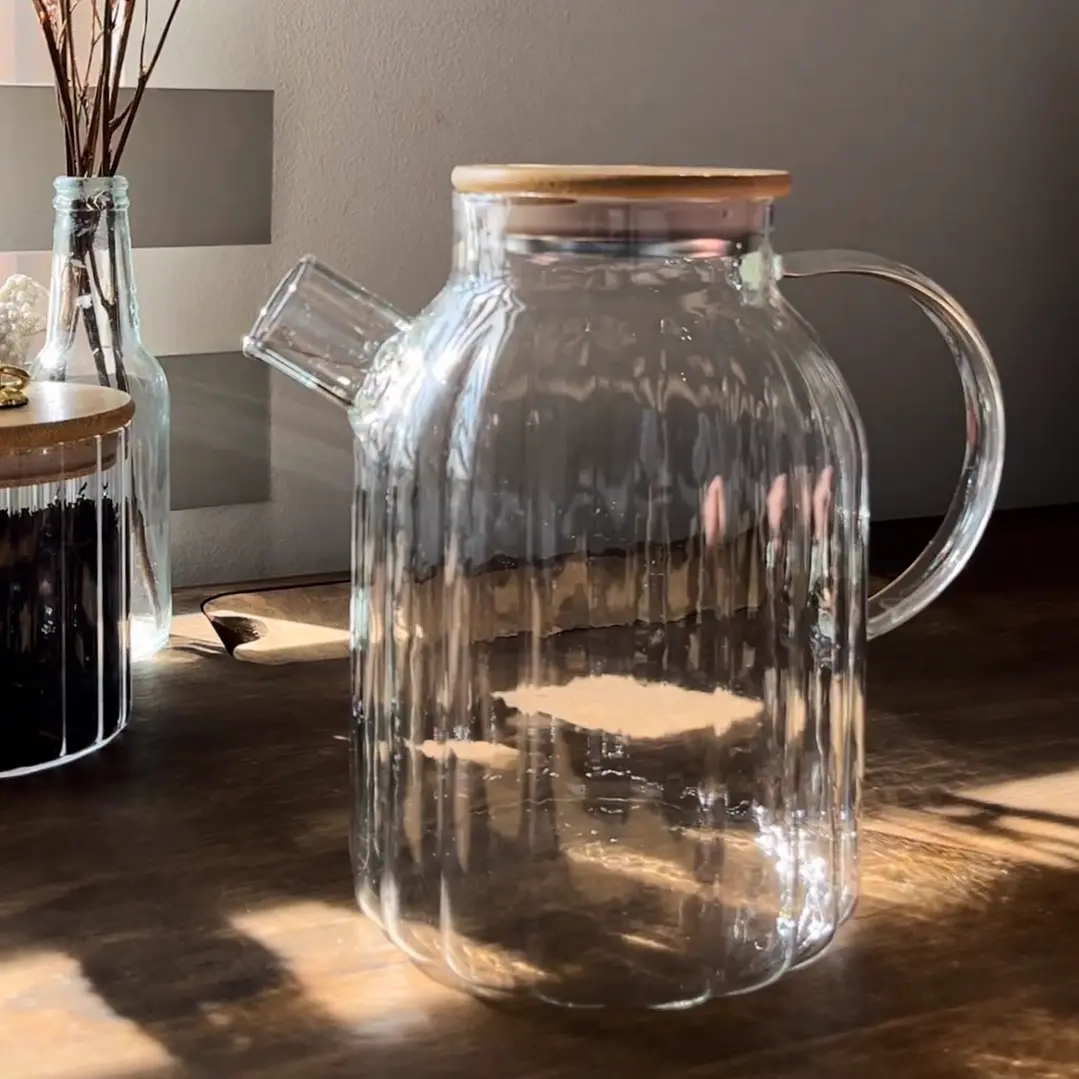 Tetera De Vidrio Con Tapa Bambú 1800 ML 3