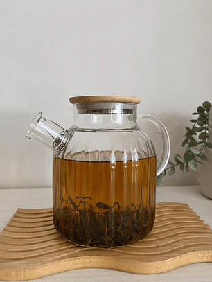 Tetera De Vidrio Con Tapa Bambú 1800 ML