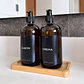 Pack 2 Dispensadores Ambar Vidrio 500 ML + Bandeja Bambú  - Miniatura 2