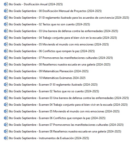 6to Grado - Septiembre (2024-2025)