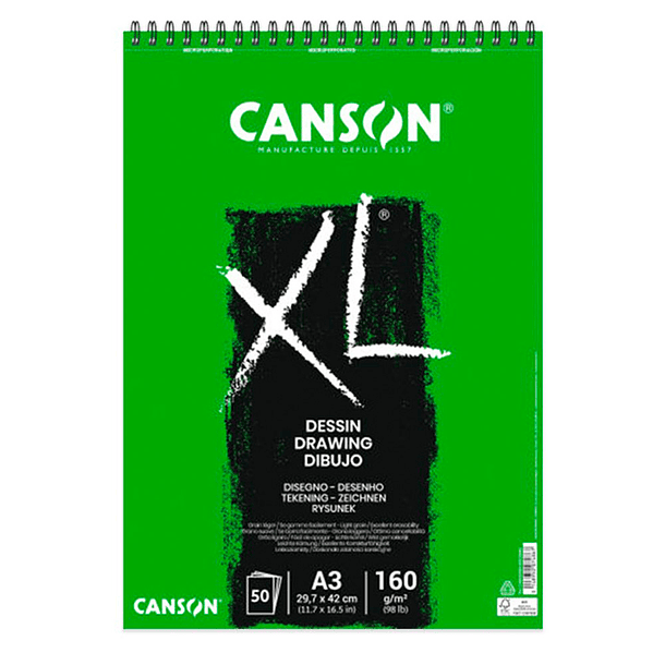 Croquera Canson XL Dessin A3 29,7 x 42 cm, 50 Hojas, 160 g/m2 1