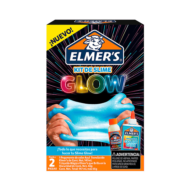 Slime Elmers Glow in The Dark 2 Piezas Kit 1