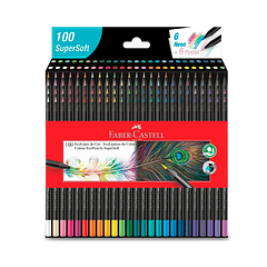 Lápices de Colores Faber Castell SuperSoft Set de 100