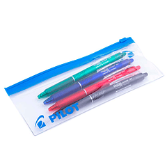 Lápices Tinta Gel Pilot Frixion Clicker Borrables Pack 1 Set de 4