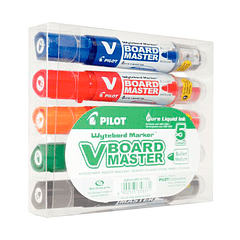 Plumones de Pizarra Pilot V Board Master Recargables Punta Media Set de 5