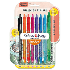 Lápices Pasta Paper Mate Retráctiles Inkjoy Vintage Set de 8