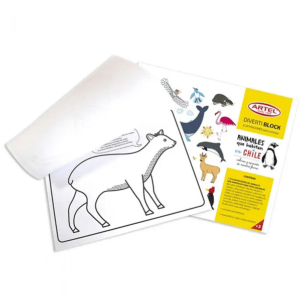 Block Artel Divertiblock para Colorear Animales Chilenos 2