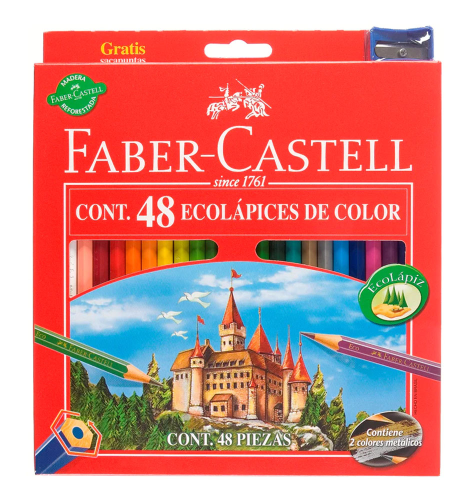 Lapices de Colores Faber-Castell C/ 12 Colores Hexagonal Madera