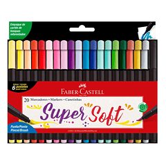 Plumones Faber Castell SuperSoft Set de 20