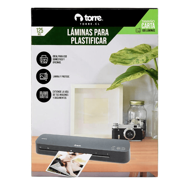 Láminas para Plastificar Torre 125 Mic Carta Pack de 100 1