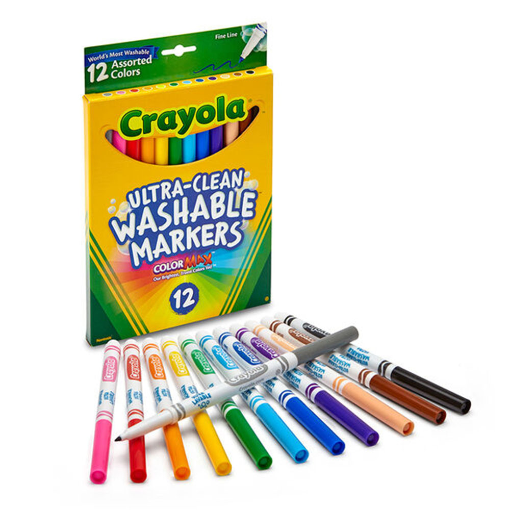 Crayola - 100 rotuladores lavables con super punta, Crayola Actividades
