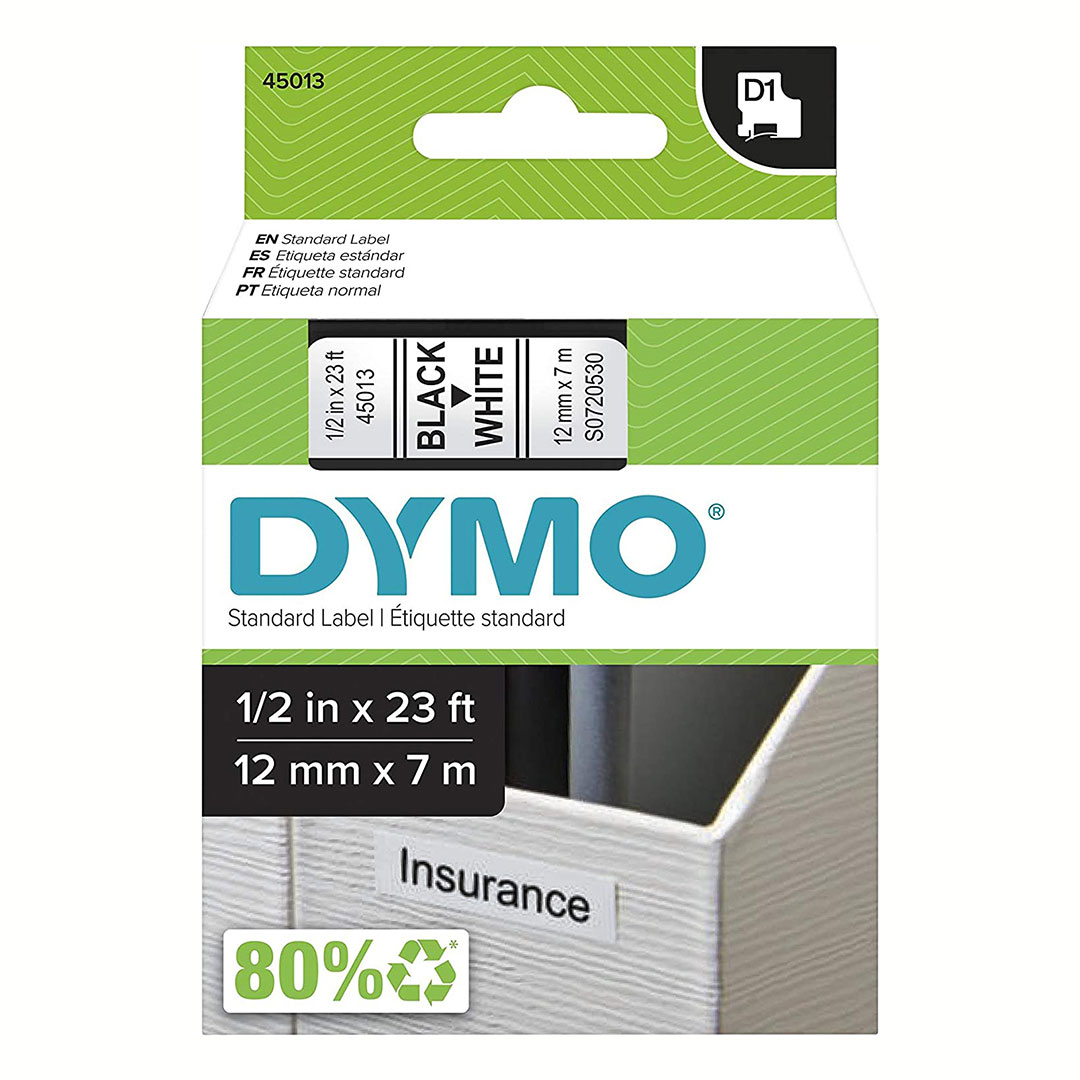 Etiqueta Adhesiva Dymo Standard D1 para Etiquetadoras 12 mm