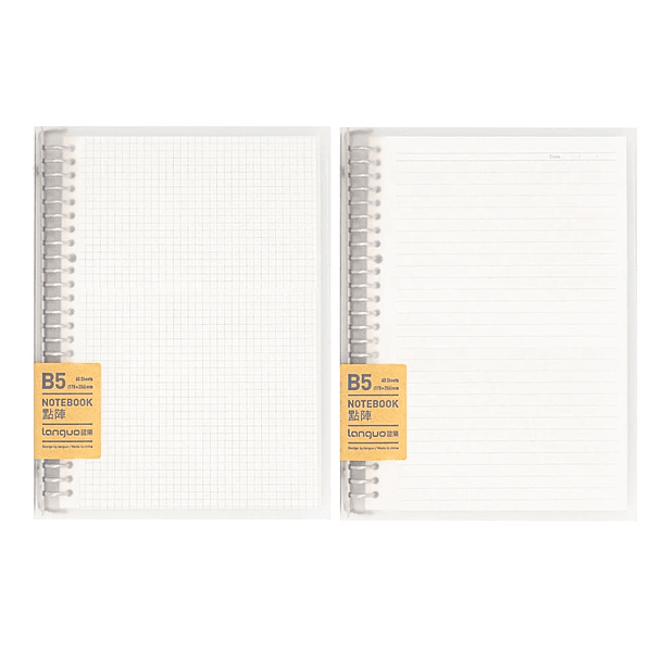 Libreta Languo Anillada Tipo Binder B5 con Sistema Refill 1