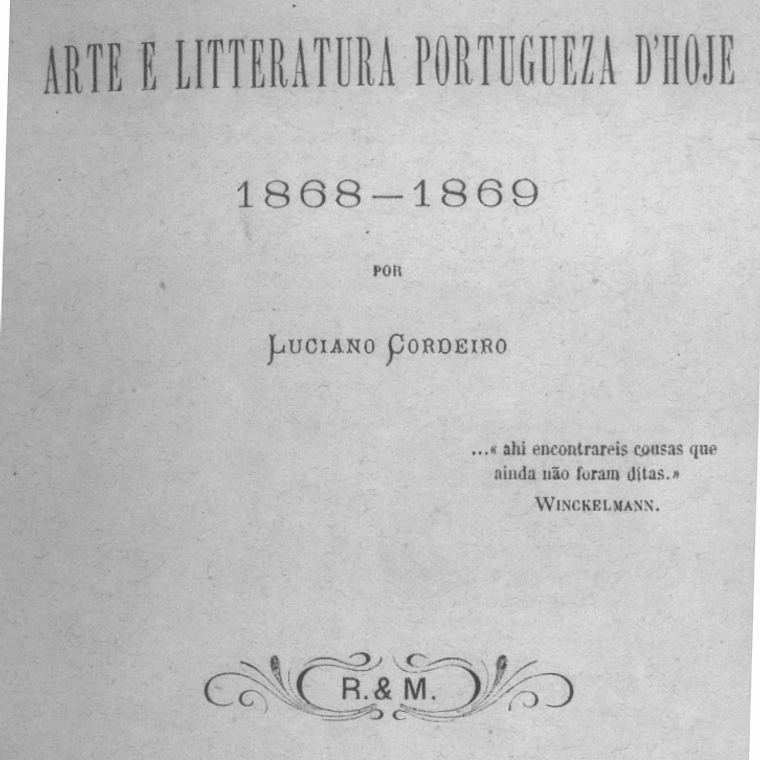 Livro de Critica - Arte e Literatura Portuguesa D'hoje - 1868-1869 1