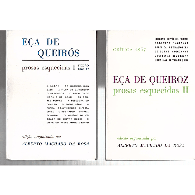 EÇA DE QUEIRÓS - PROSAS ESQUECIDAS (VOL 1 E VOL 2)